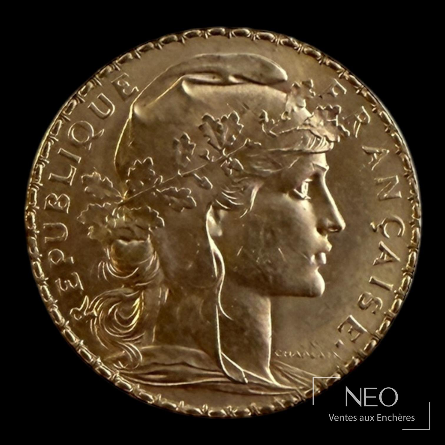 Pièce 20 francs Marianne au coq, 1907