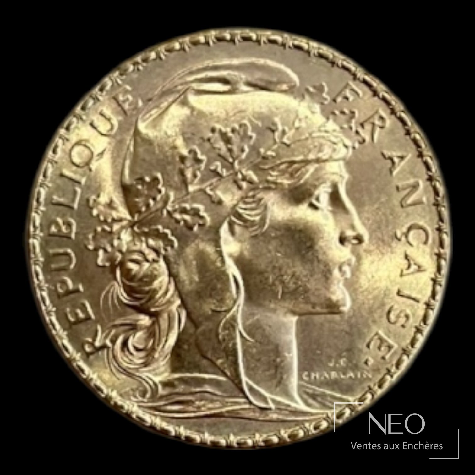 20 francs Marianne au coq 1907, pièce de 1907
