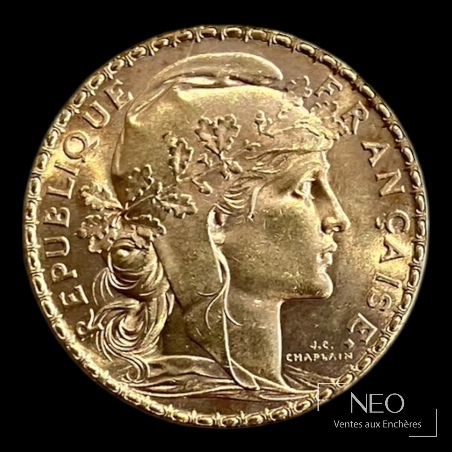 20 francs en or Marianne au coq, 1911
