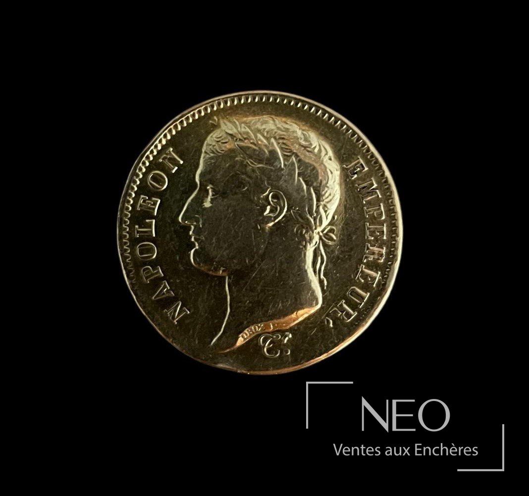 40 francs Napoléon 1810 monté en broche en or jaune 14 carats