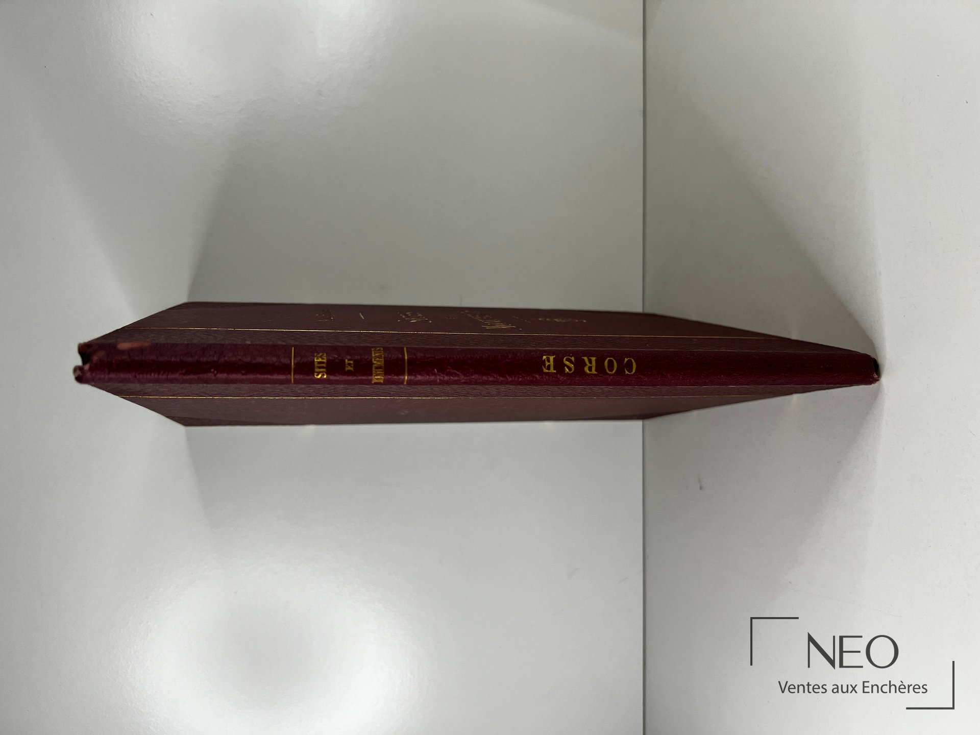 Dos en cartonnage bordeaux titré en doré
