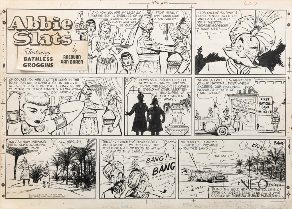 Planche de Sunday Abbie an’ Slats de Raeburn van Buren avec cases et phylactères