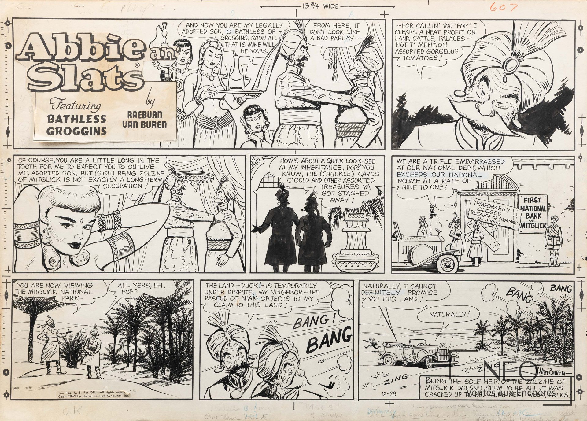 Abbie an’ Slats, planche de Sunday signée par Raeburn van Buren