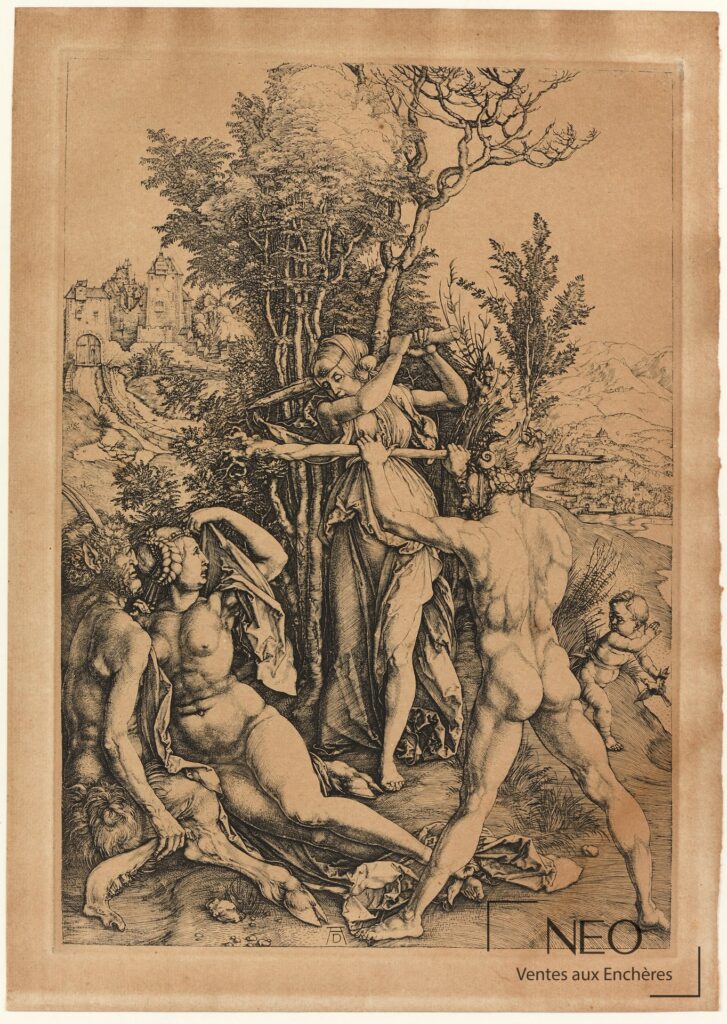 Estampe d'après Albrecht Dürer représentant La jalousie