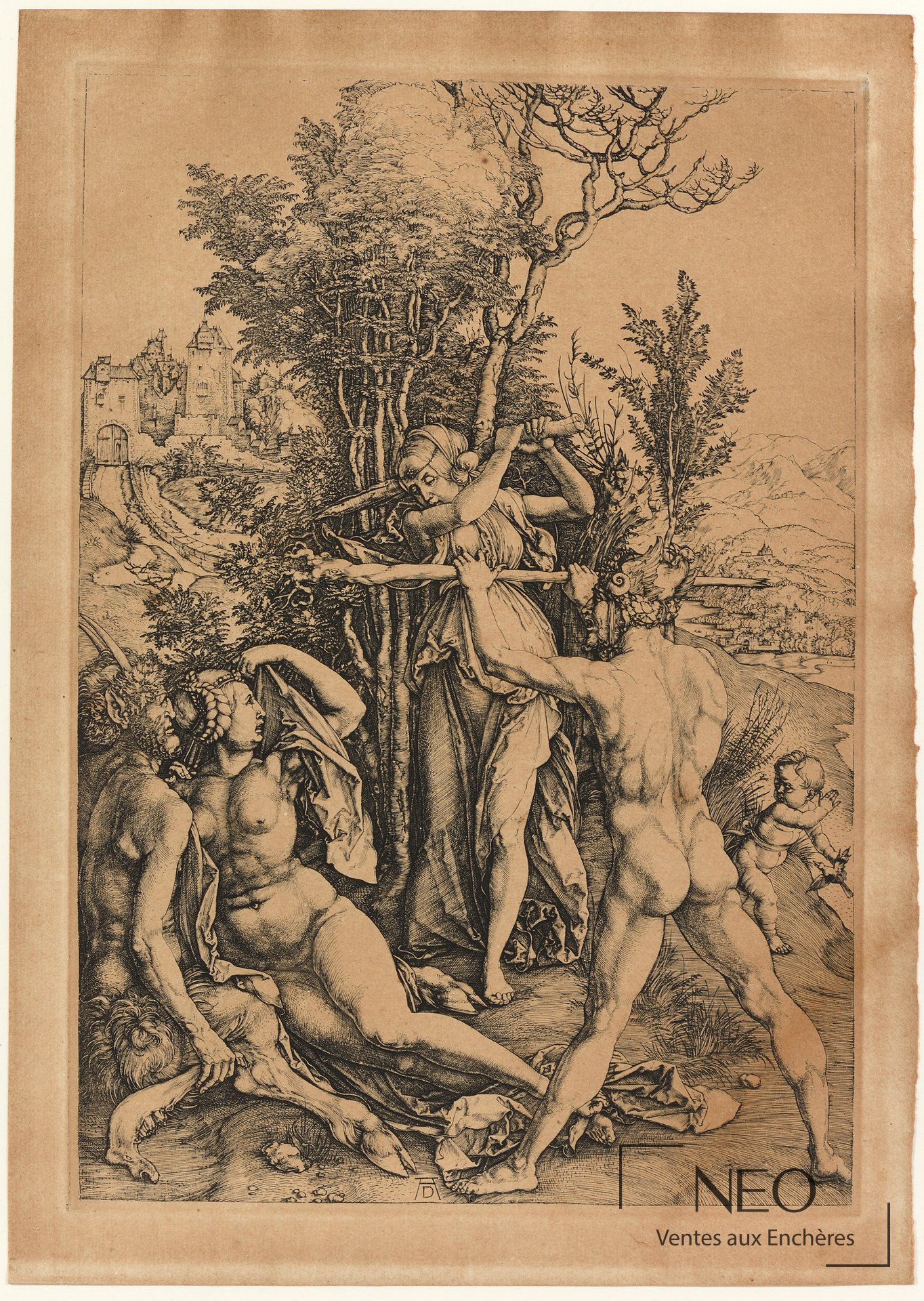 Estampe d'après Albrecht Dürer représentant La jalousie