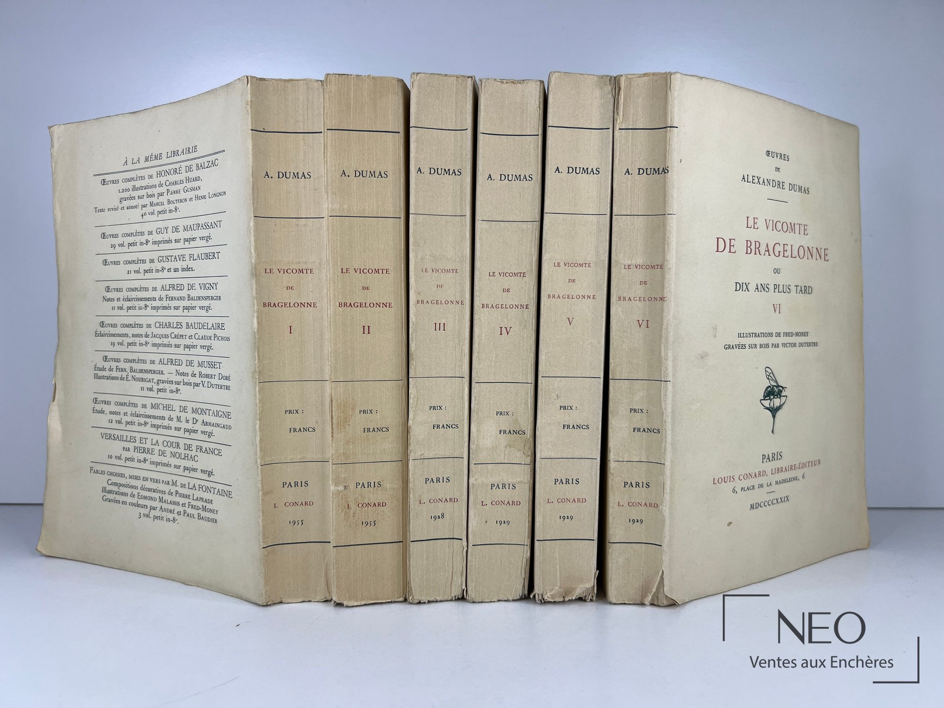 Alexandre Dumas Le vicomte de Bragelonne en 6 volumes, Louis Conard