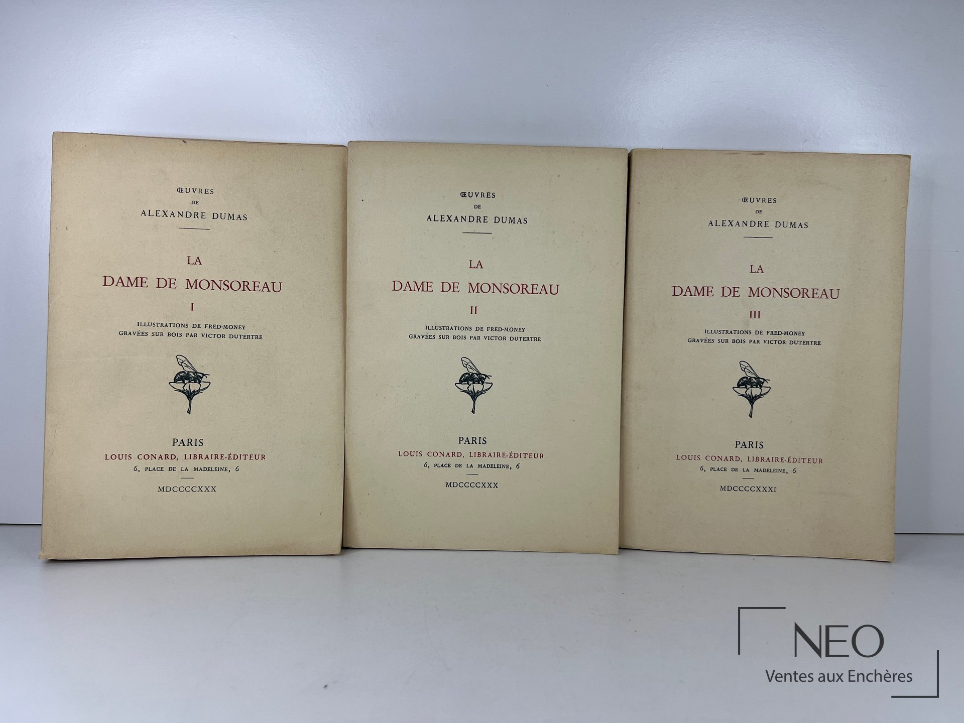 Alexandre Dumas La dame de Monsoreau en 3 volumes, Louis Conard