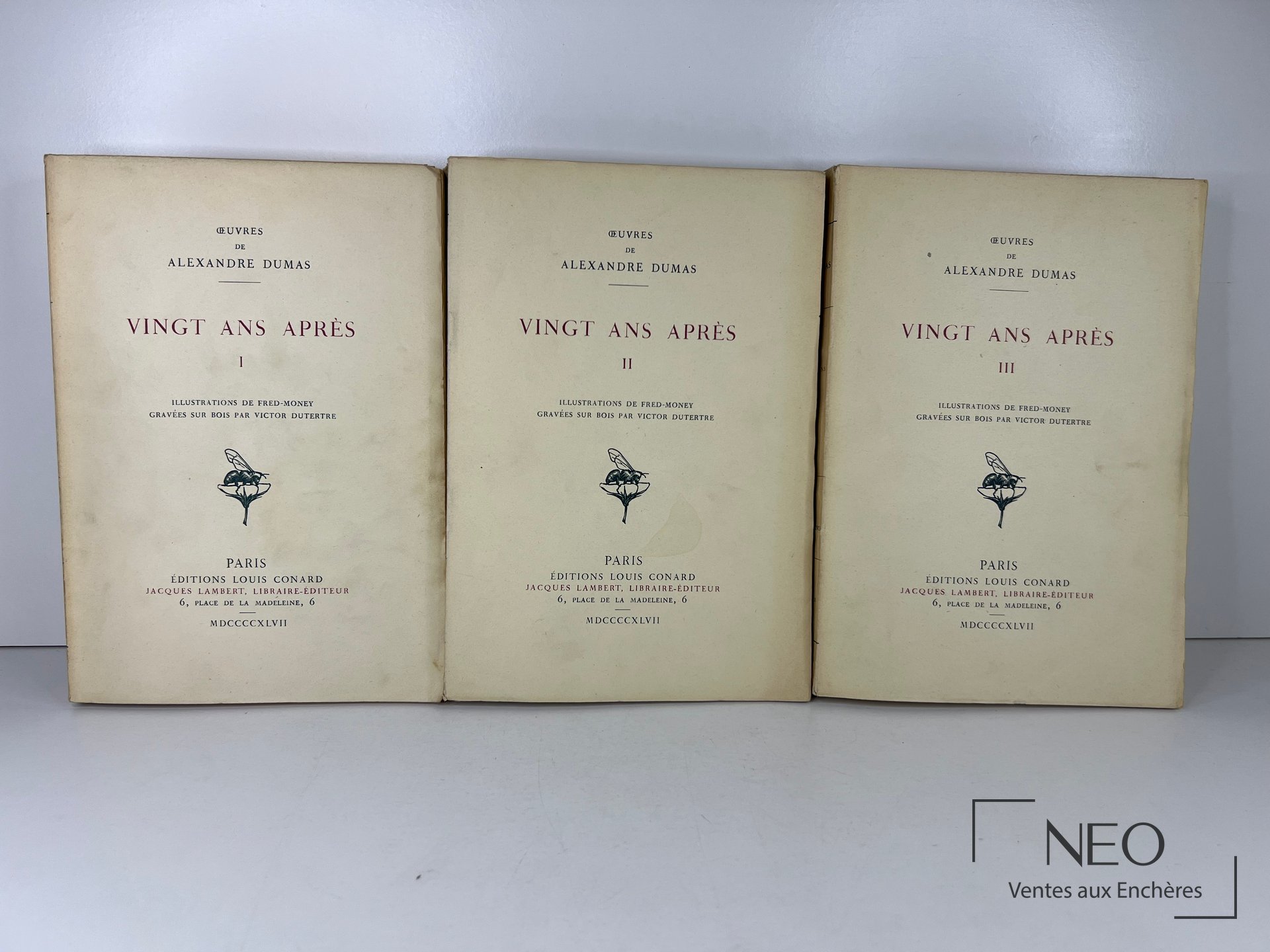 Alexandre Dumas – Vingt ans après, 3 volumes, Louis Conard 1947