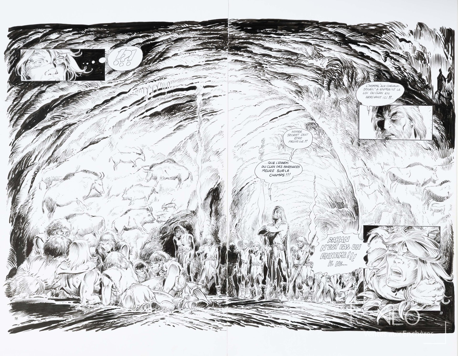 André Chéret et Jean François Lecureux, Rahan La légende de la grotte de Niaux, double planche