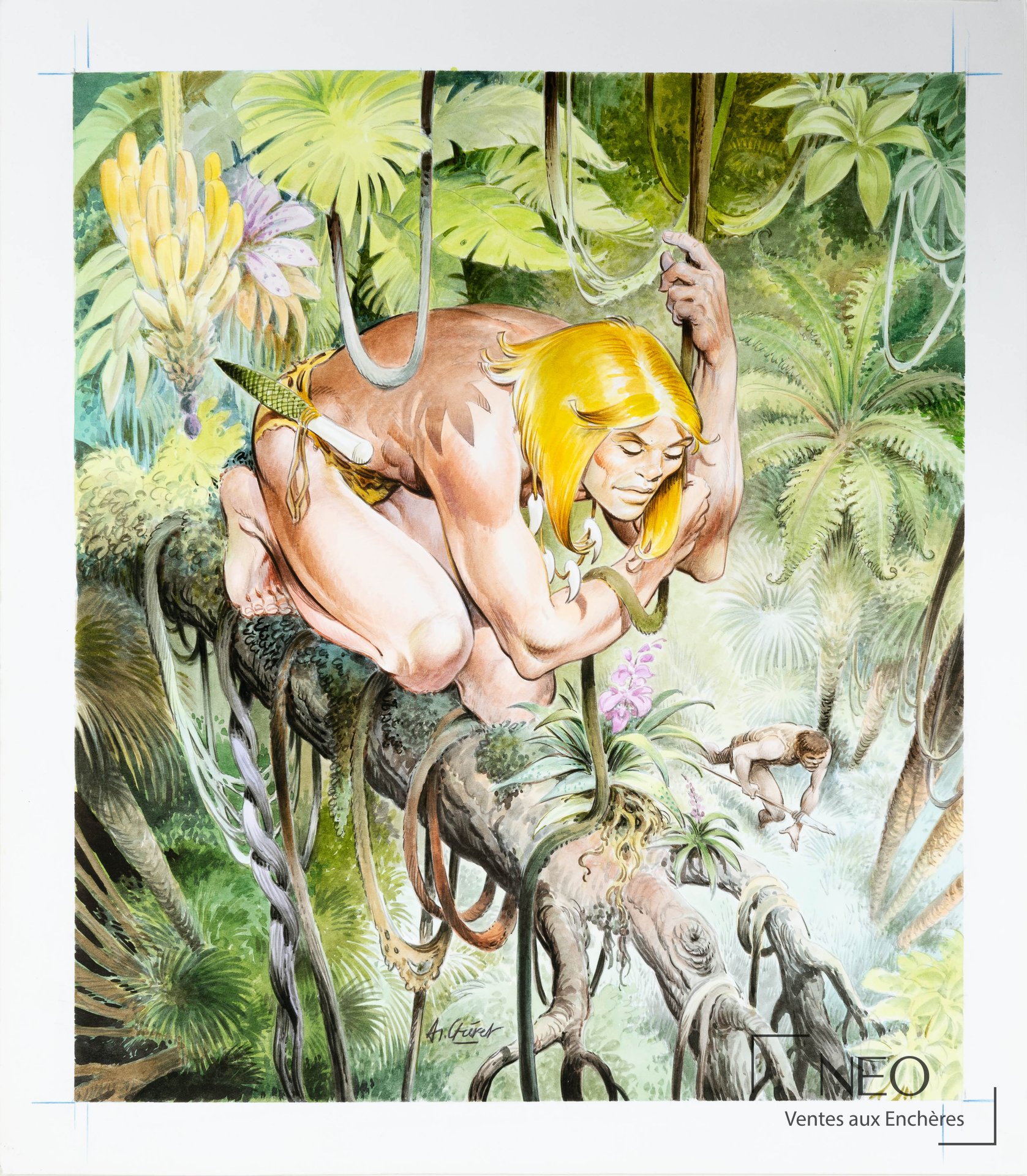 André CHERET et Roger LECUREUX, Rahan, couverture d’album, 1997