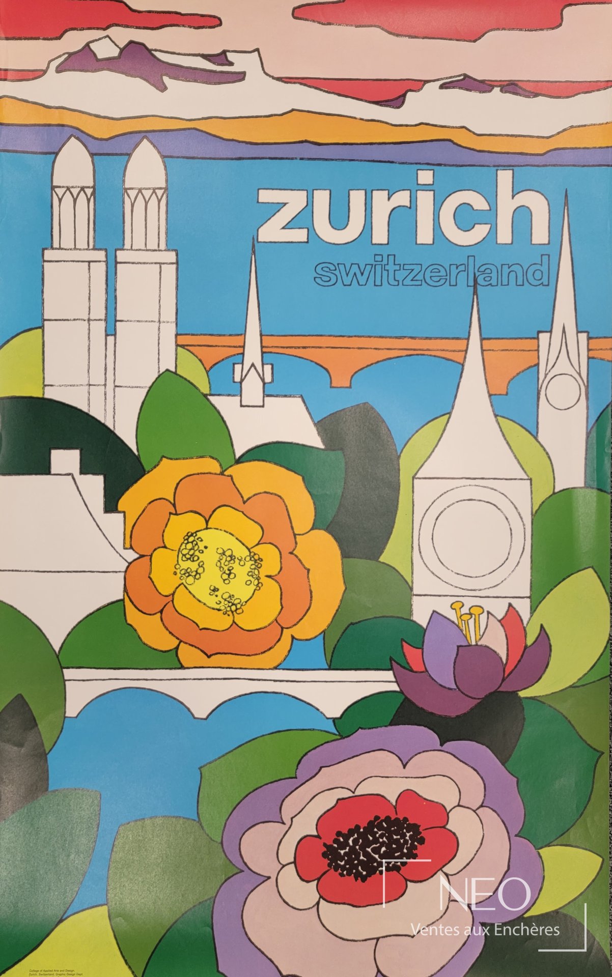 Angelica Grazioli, affiche offset en couleurs d’après Zurich, Switzerland, 1978