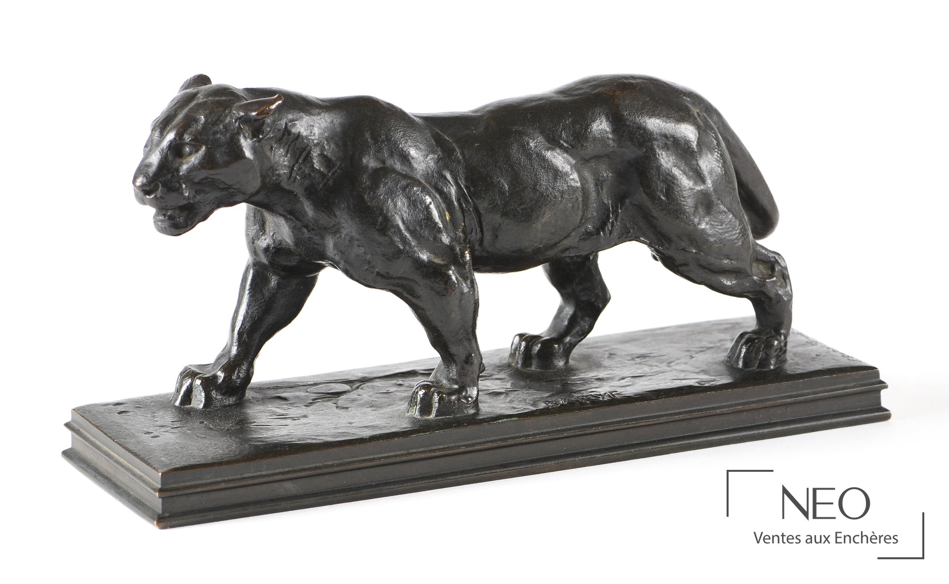 Antoine-Louis BARYE, Jaguar qui marche n°2, bronze posthume