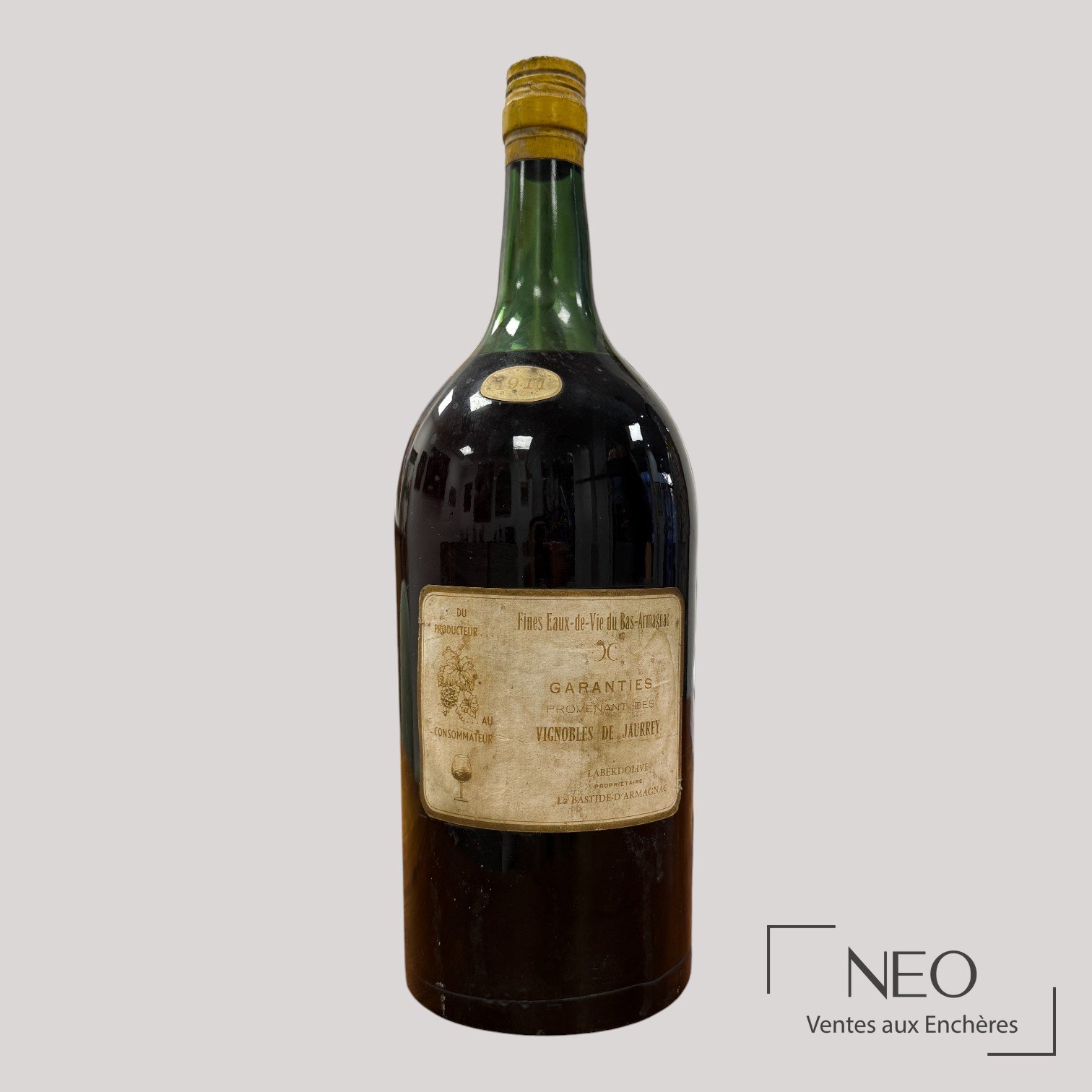 Armagnac Vignobles de Jauffrey, Bas-Armagnac fines eaux-de-vie, 1911