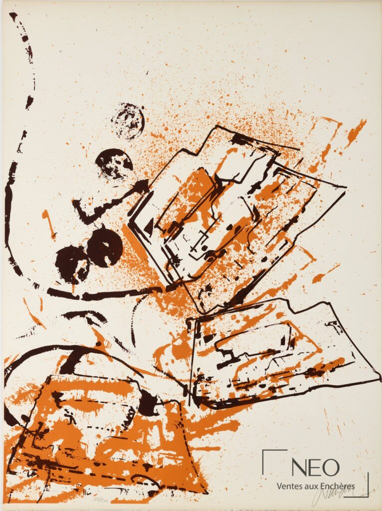 Lithographie d'Arman en couleurs