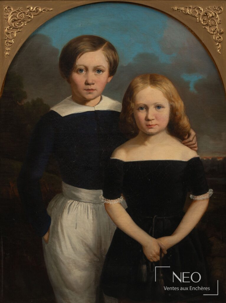 Portrait de deux enfants attribué à Jean-Marie Jacomin