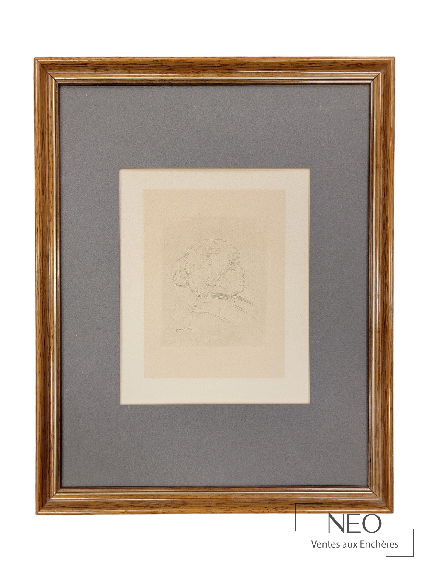 Auguste Renoir d’après Portrait de Berthe Morisot, eau-forte sur papier vergé