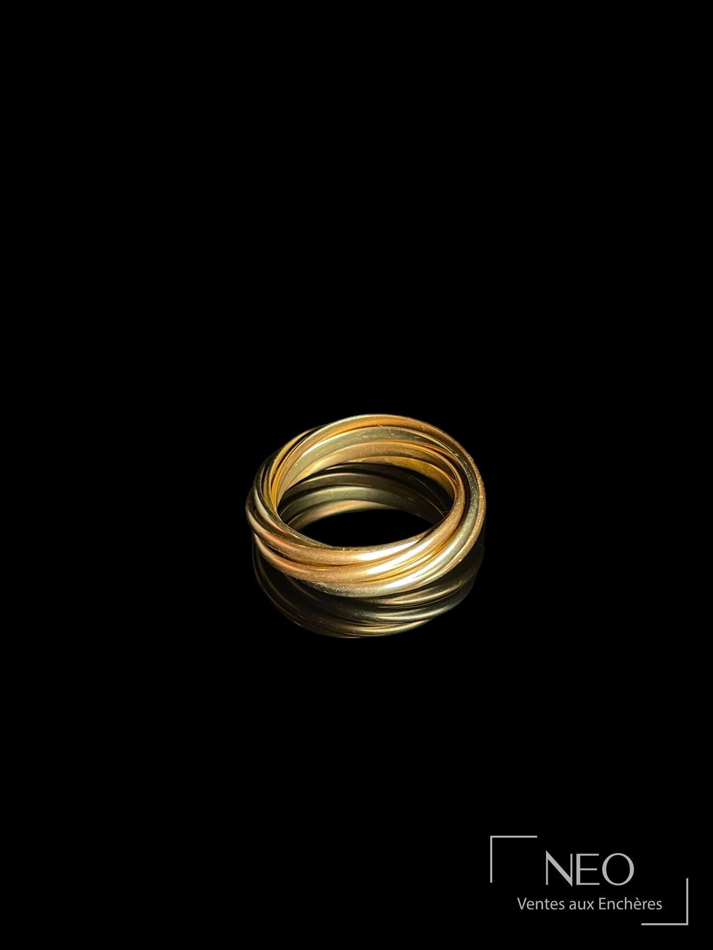 Bague à semainier en or 18 carats trois tons