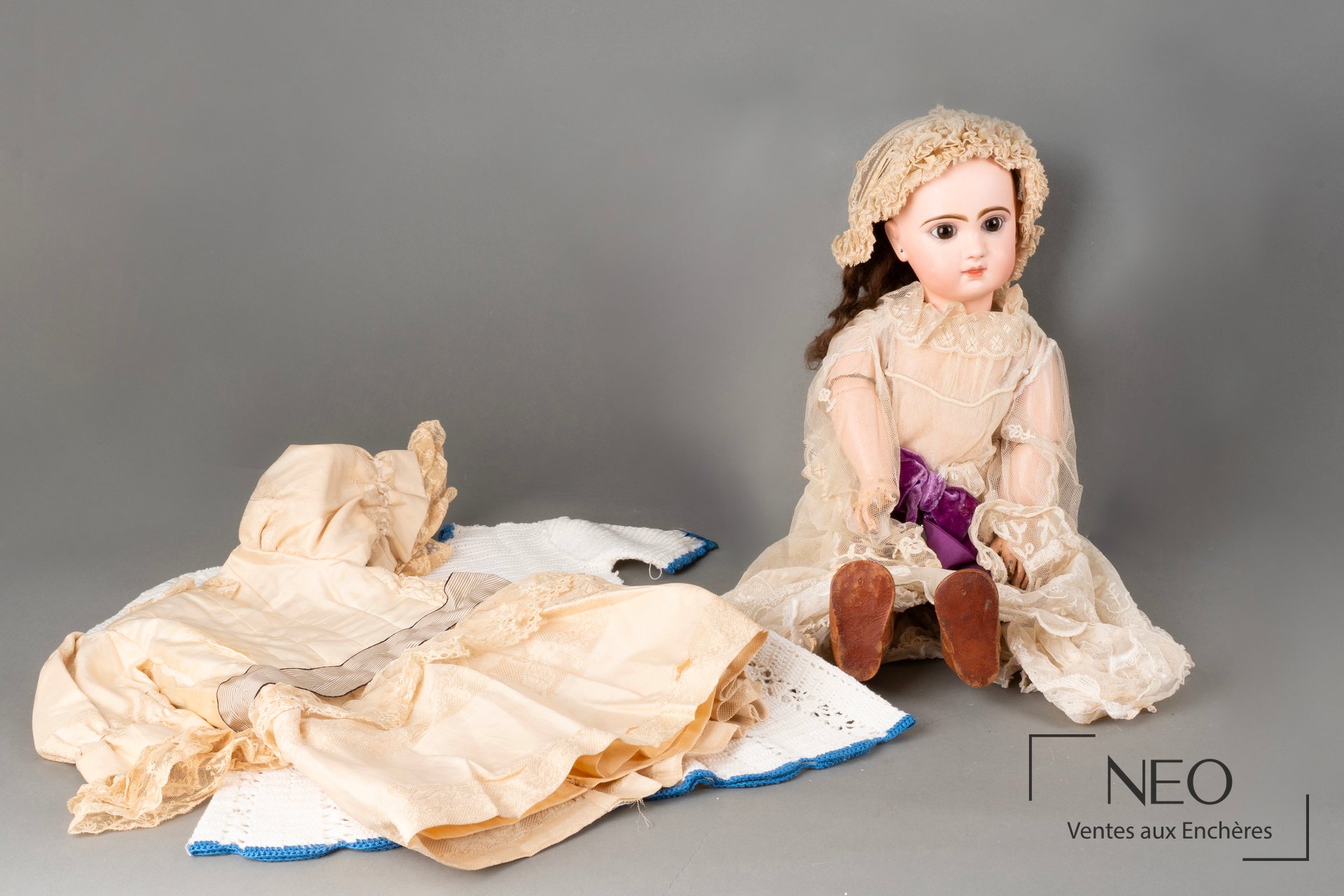 Bébé JUMEAU, poupée ancienne en biscuit, taille 9