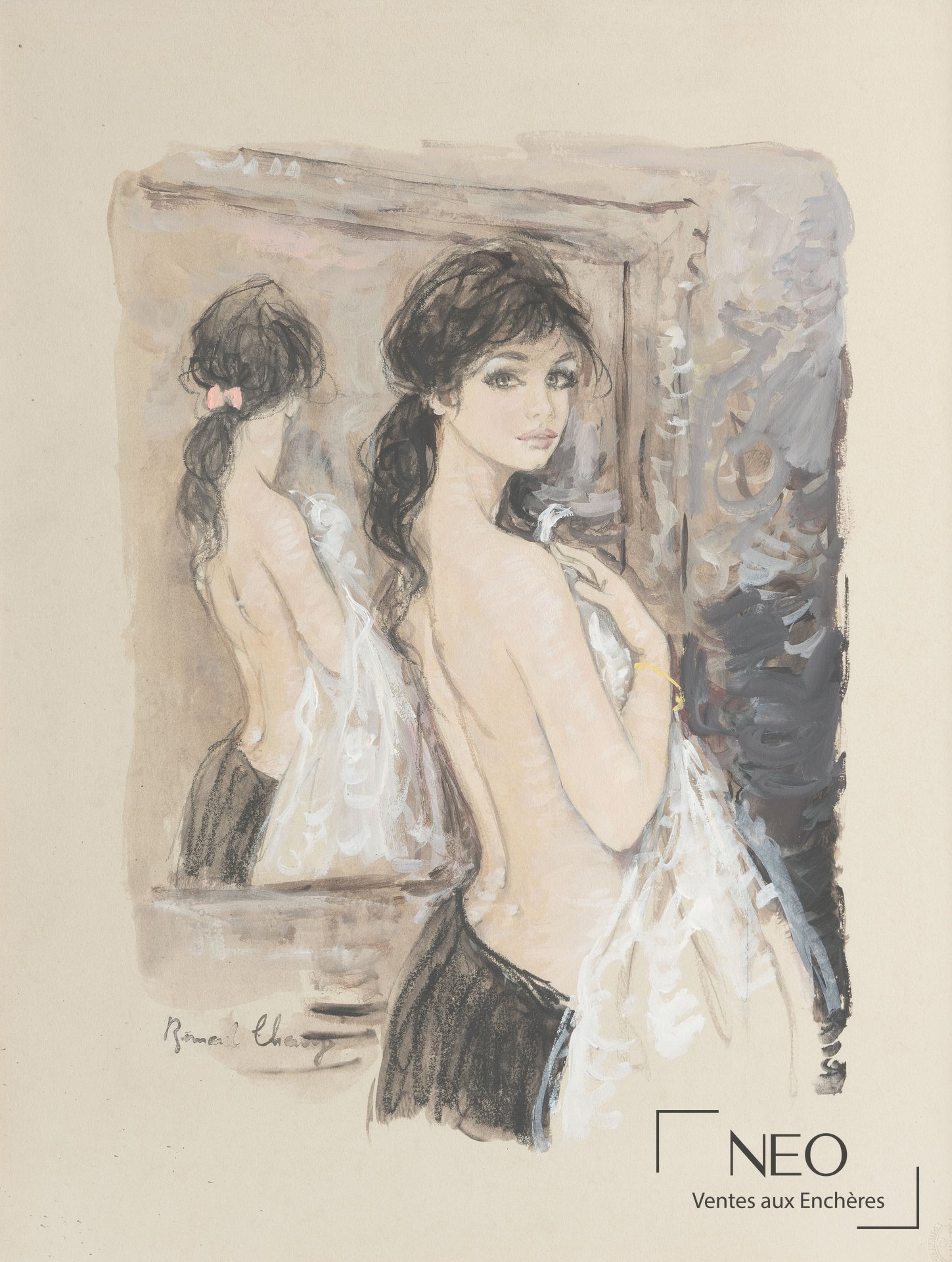 Portrait de jeune fille au miroir de Bernard Charoy