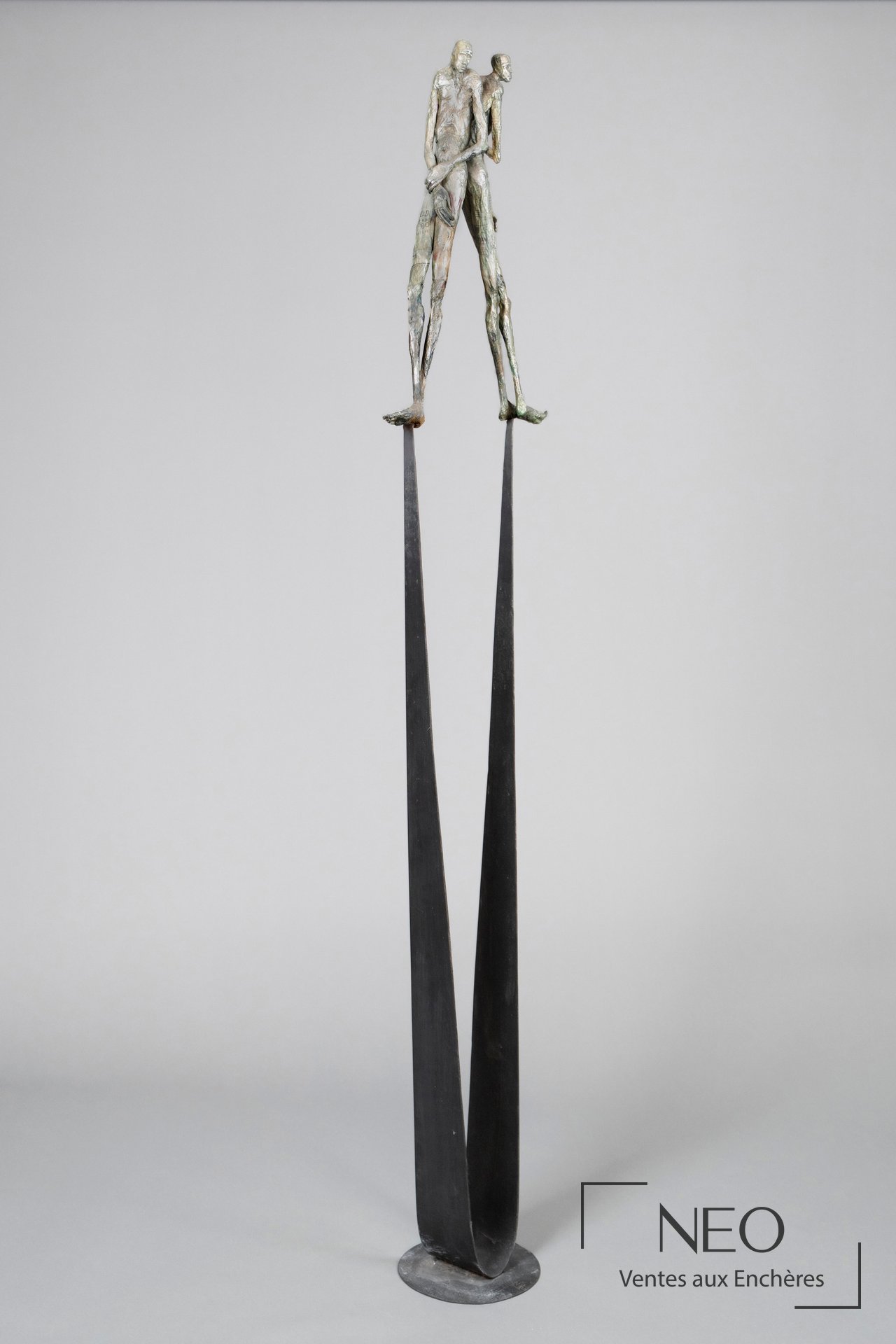 Betty Hanns, Dos à Deux, sculpture contemporaine en technique mixte et métal