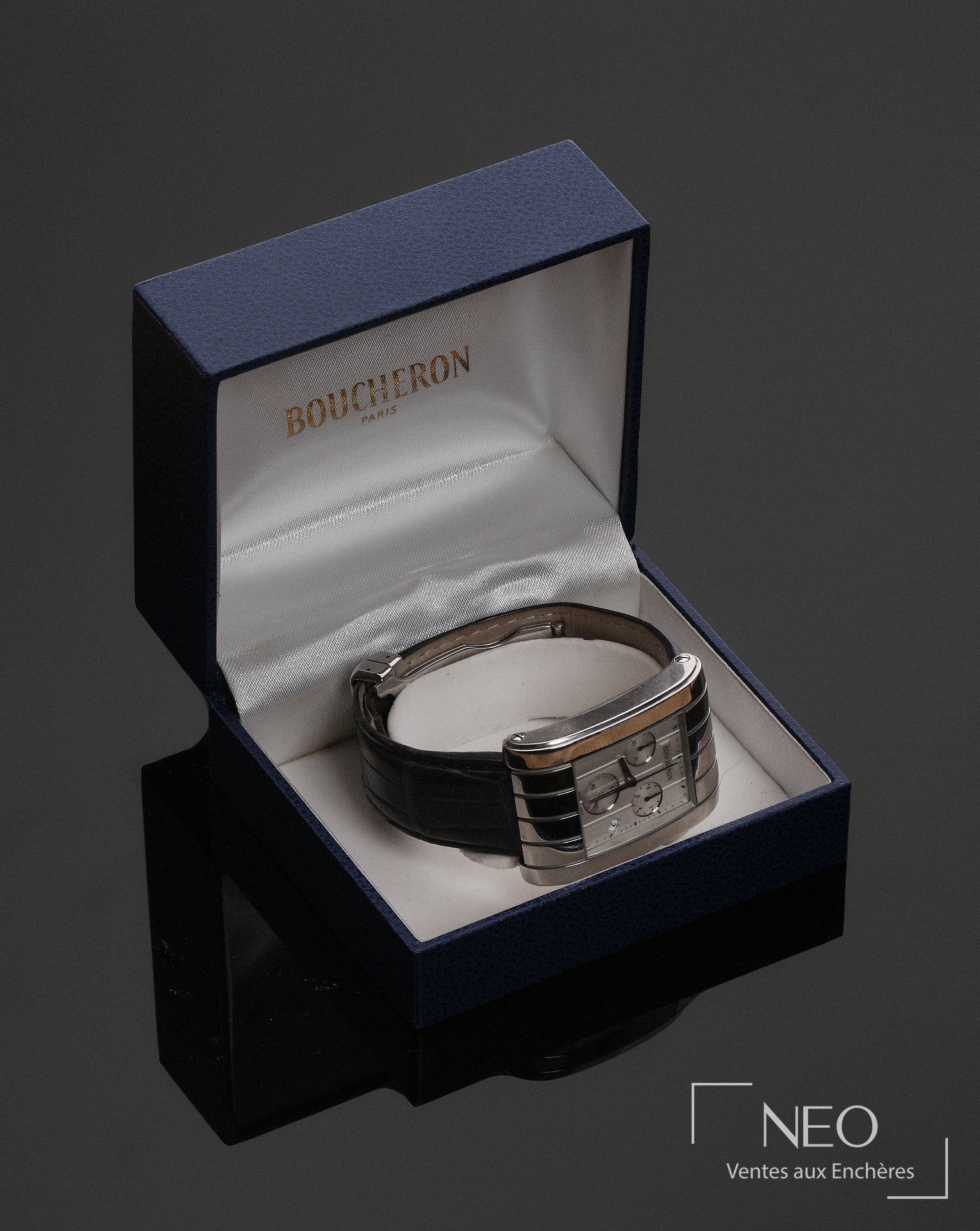Boucheron Reflet, montre bracelet chronographe en acier