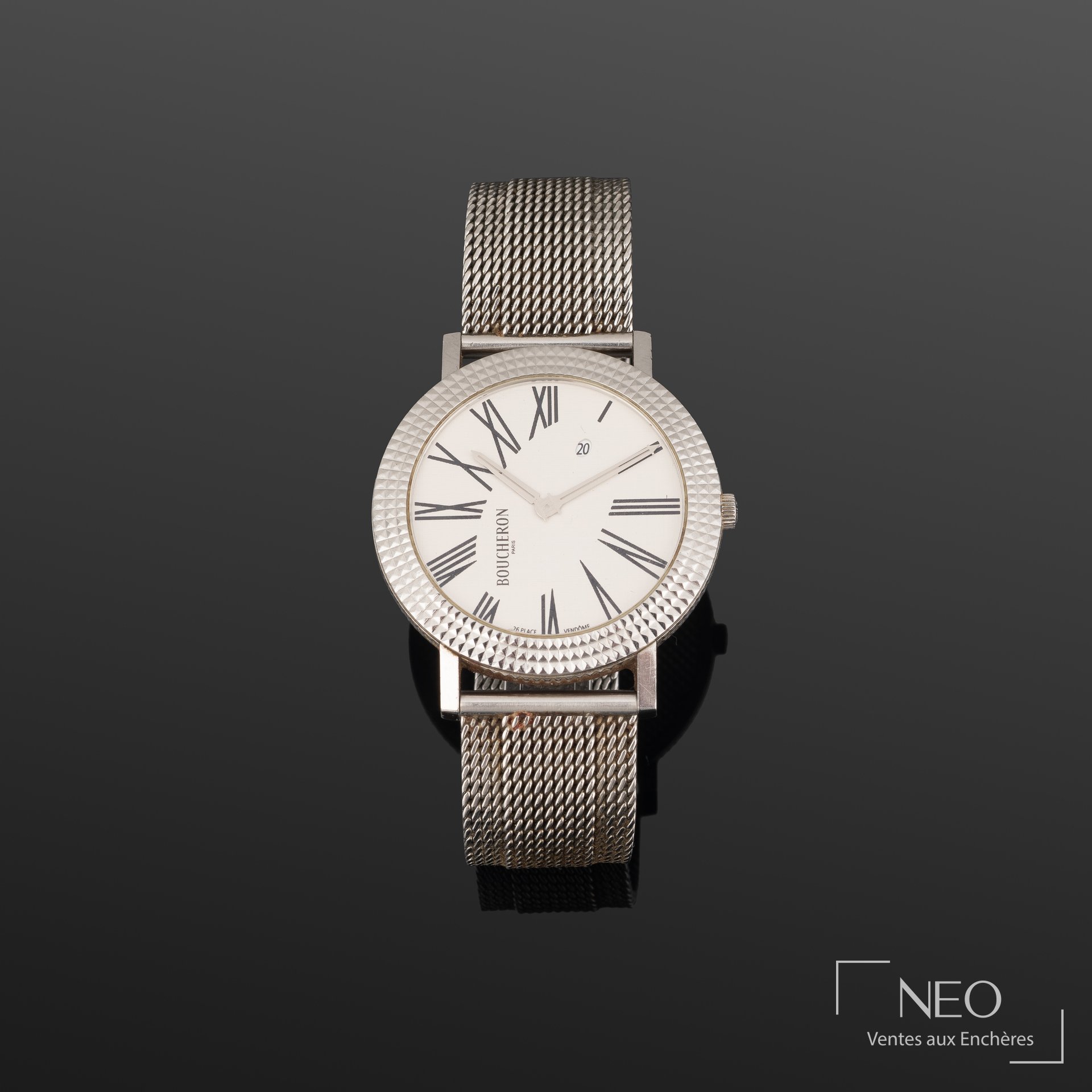 Boucheron Ronde Clou de Paris, montre bracelet ronde en acier