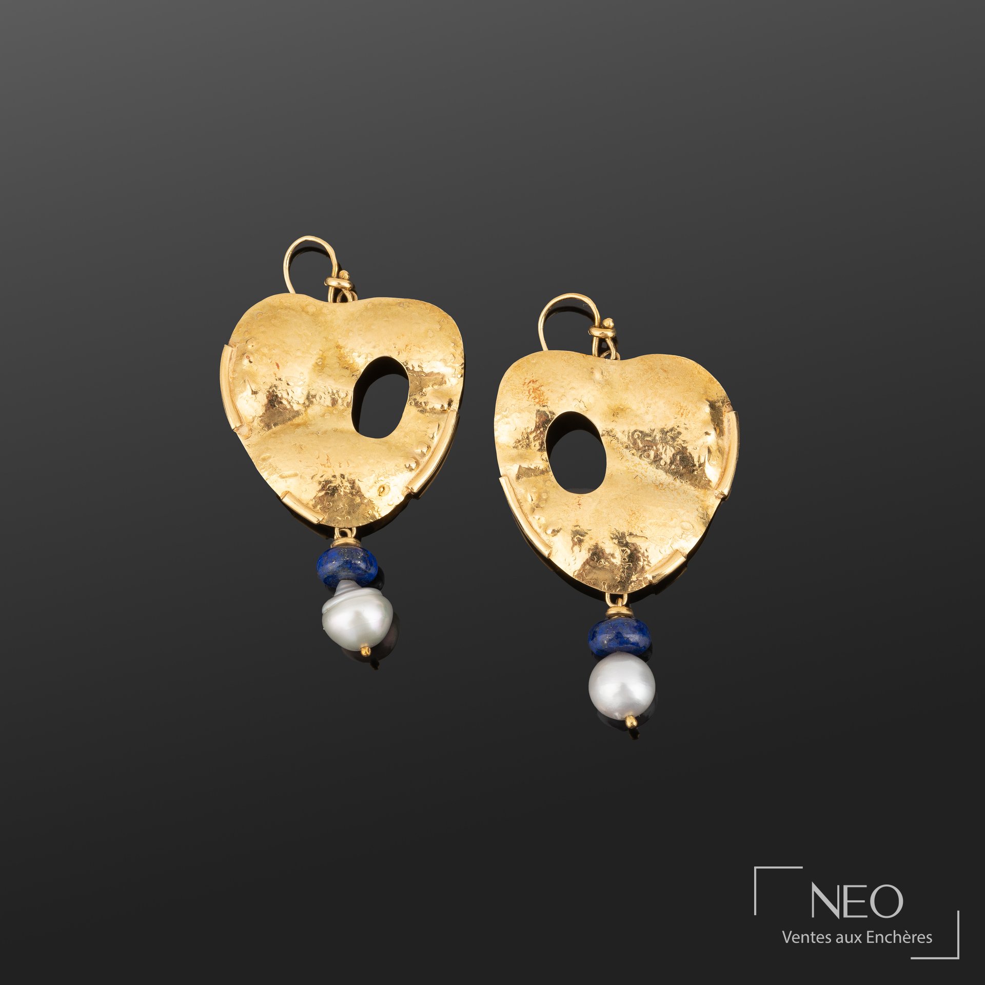 LA SQUADRA MANCADORI, paire de boucles d’oreilles en or jaune 18K