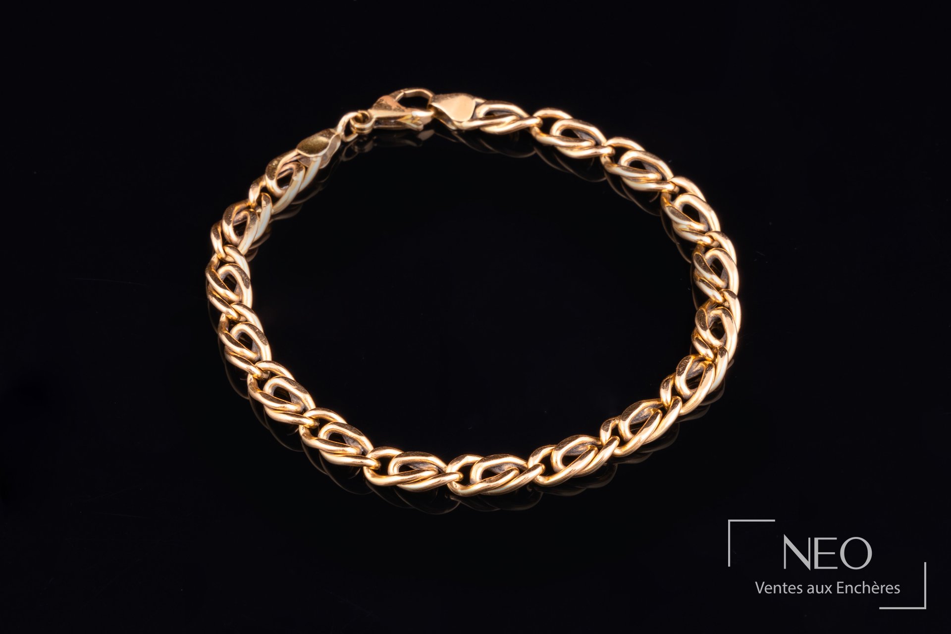 Bracelet à maille fantaisie en or 18 carats, 20 cm