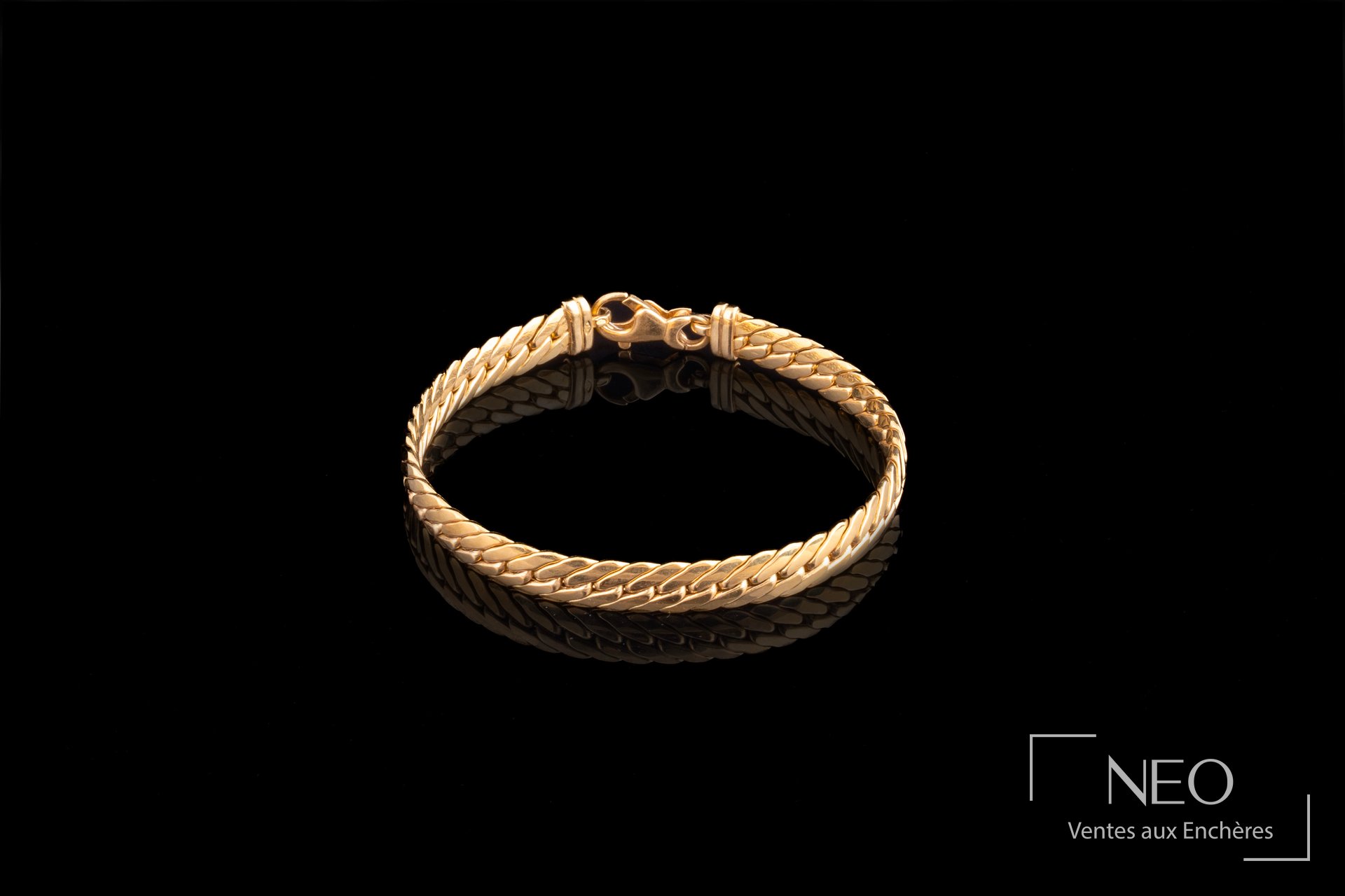 Bracelet à maille anglaise en or jaune 18 carats