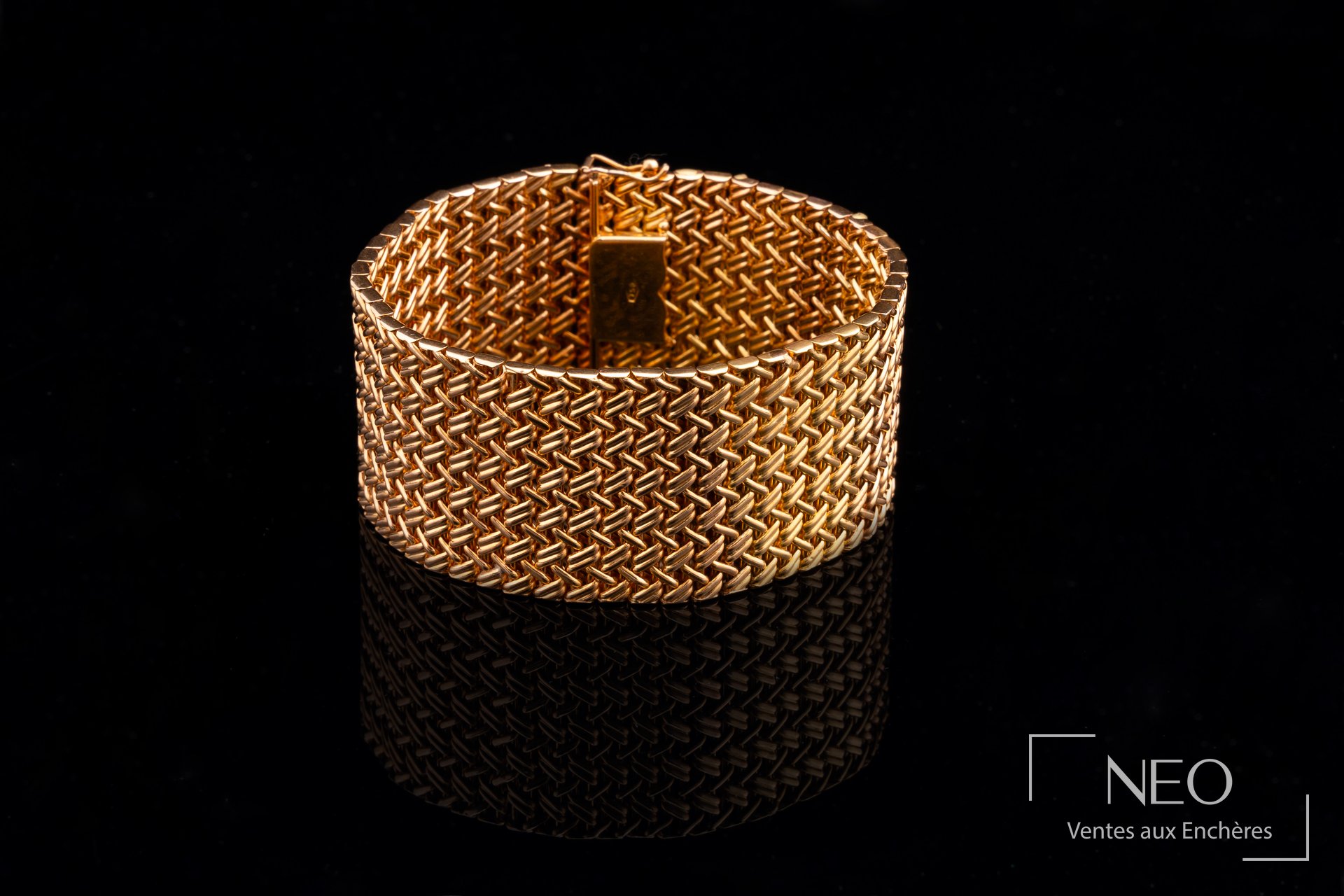 Bracelet en or jaune 18 carats à mailles souples torsadées