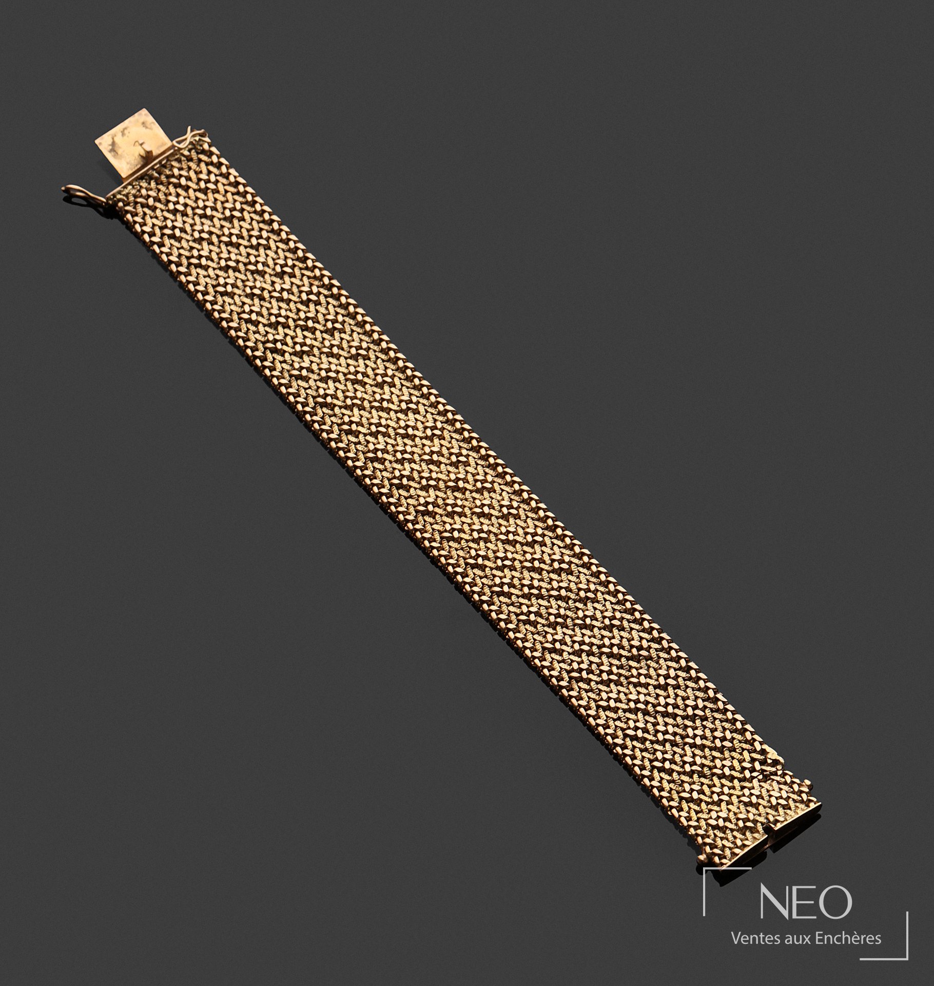 Bracelet en or jaune 18 carats à mailles polonaises