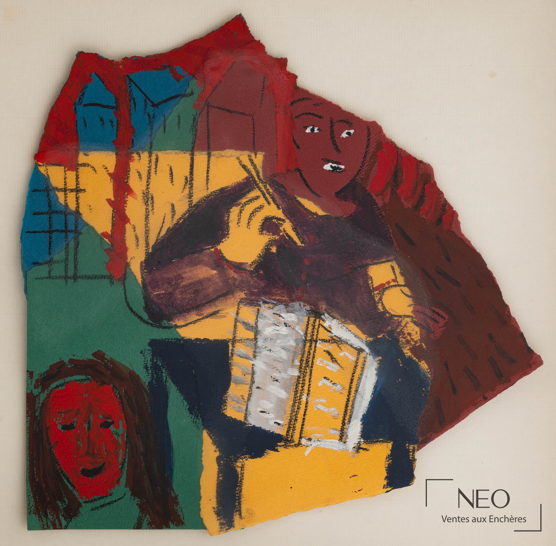 Composition colorée aux figures