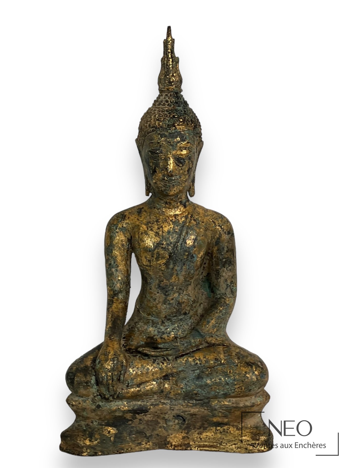 Buddha Shakyamuni, épreuve en bronze à patine laqué doré, Asie du Sud-Est, XIXe-XXe siècle
