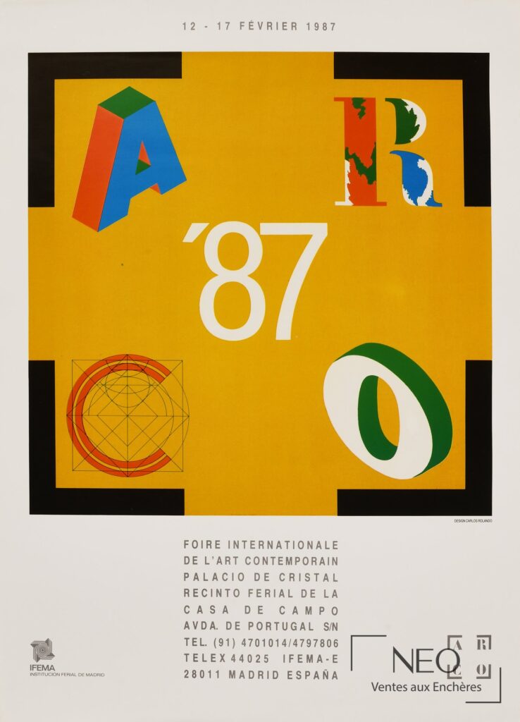 Affiche colorée de Carlos Rolando pour la Foire internationale de l’art contemporain