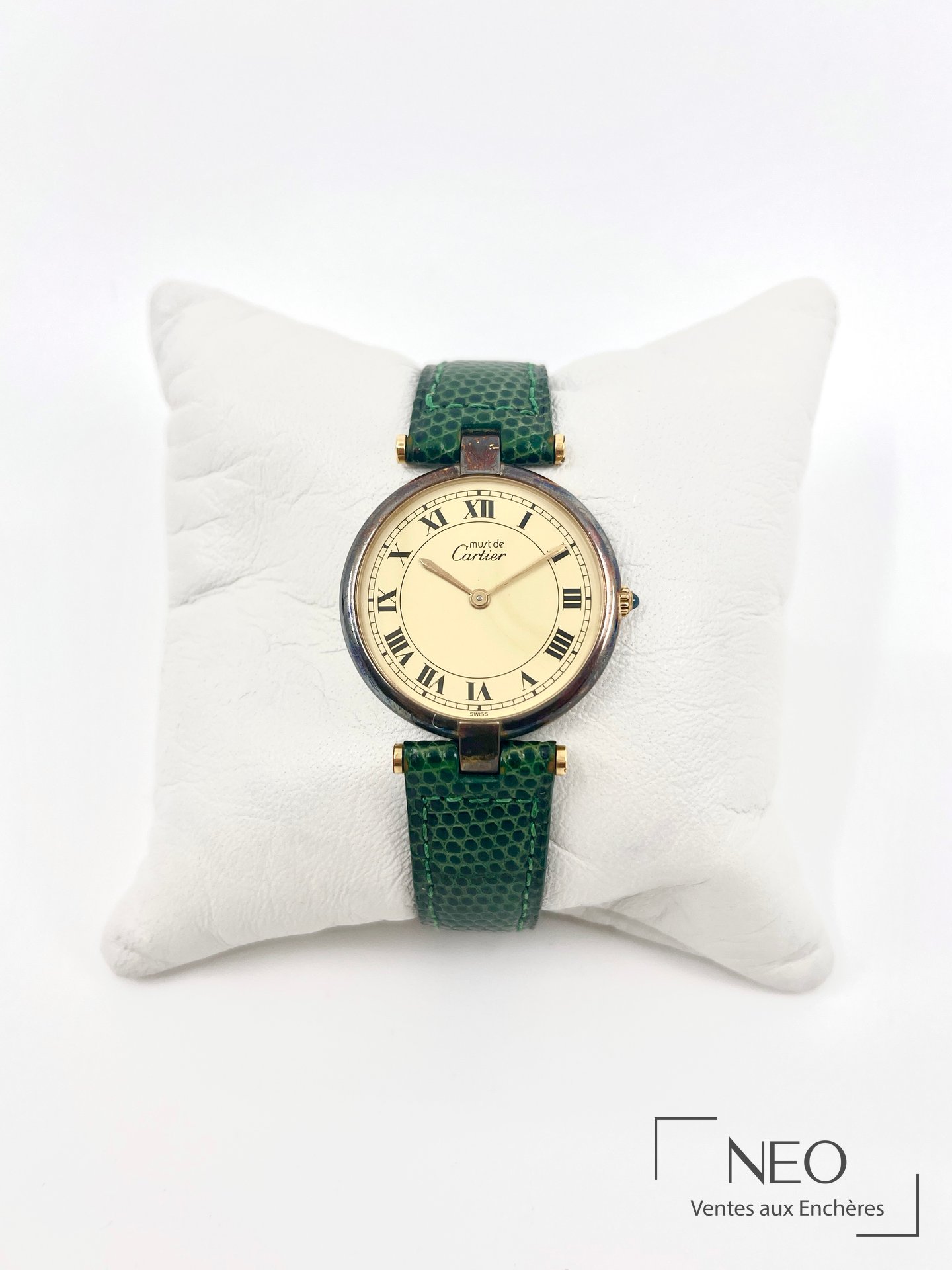 Cartier montre bracelet modèle Must, cadran émaillé champagne, quartz