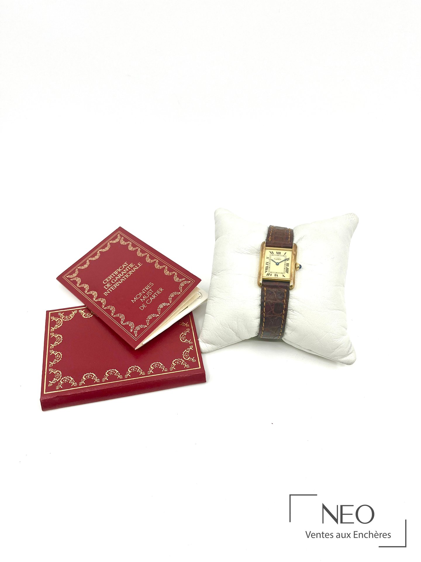 Cartier Tank montre bracelet en vermeil, cadran crème, mouvement à quartz
