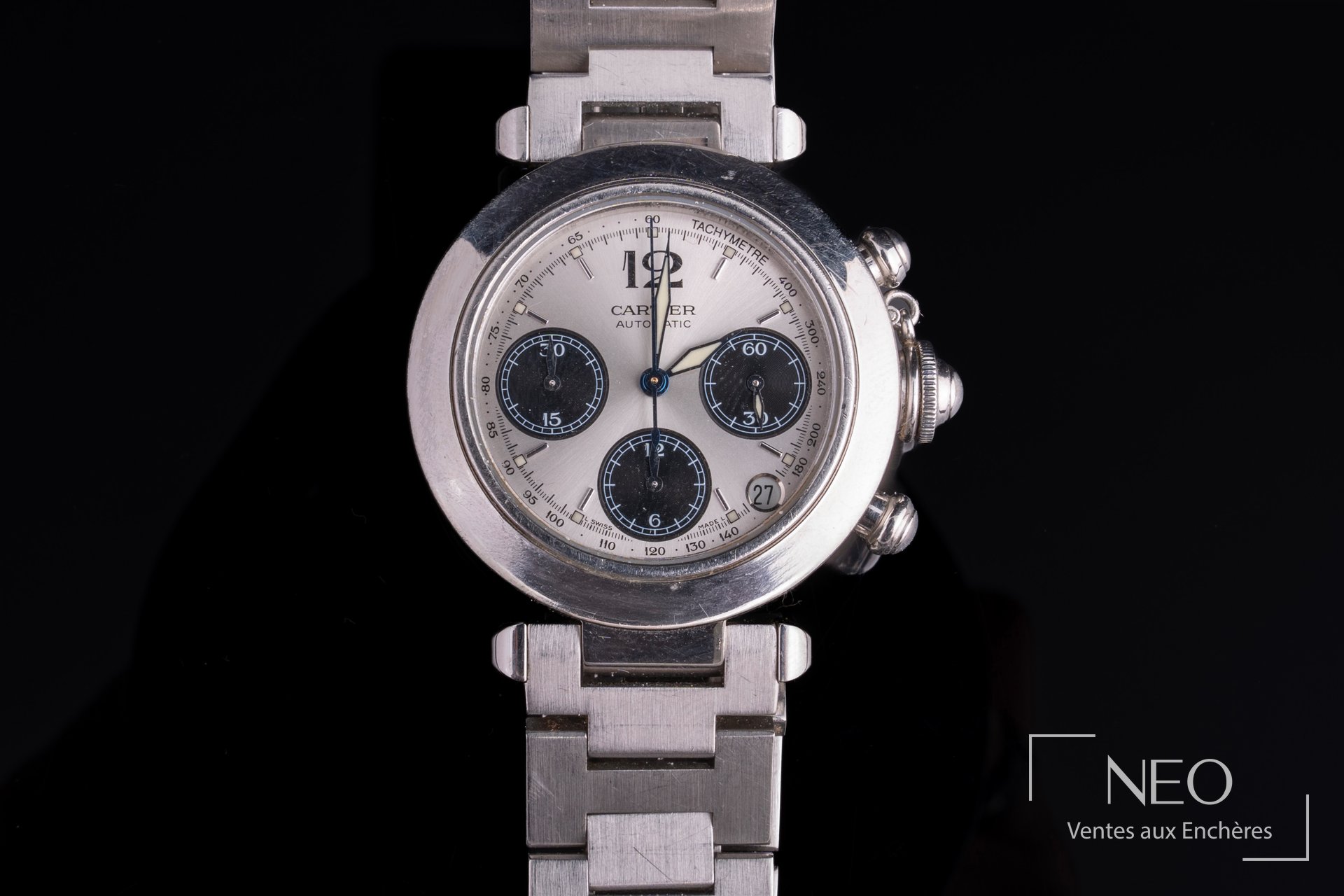 Cartier Pasha Chronographe Référence 2412 montre de sport en acier