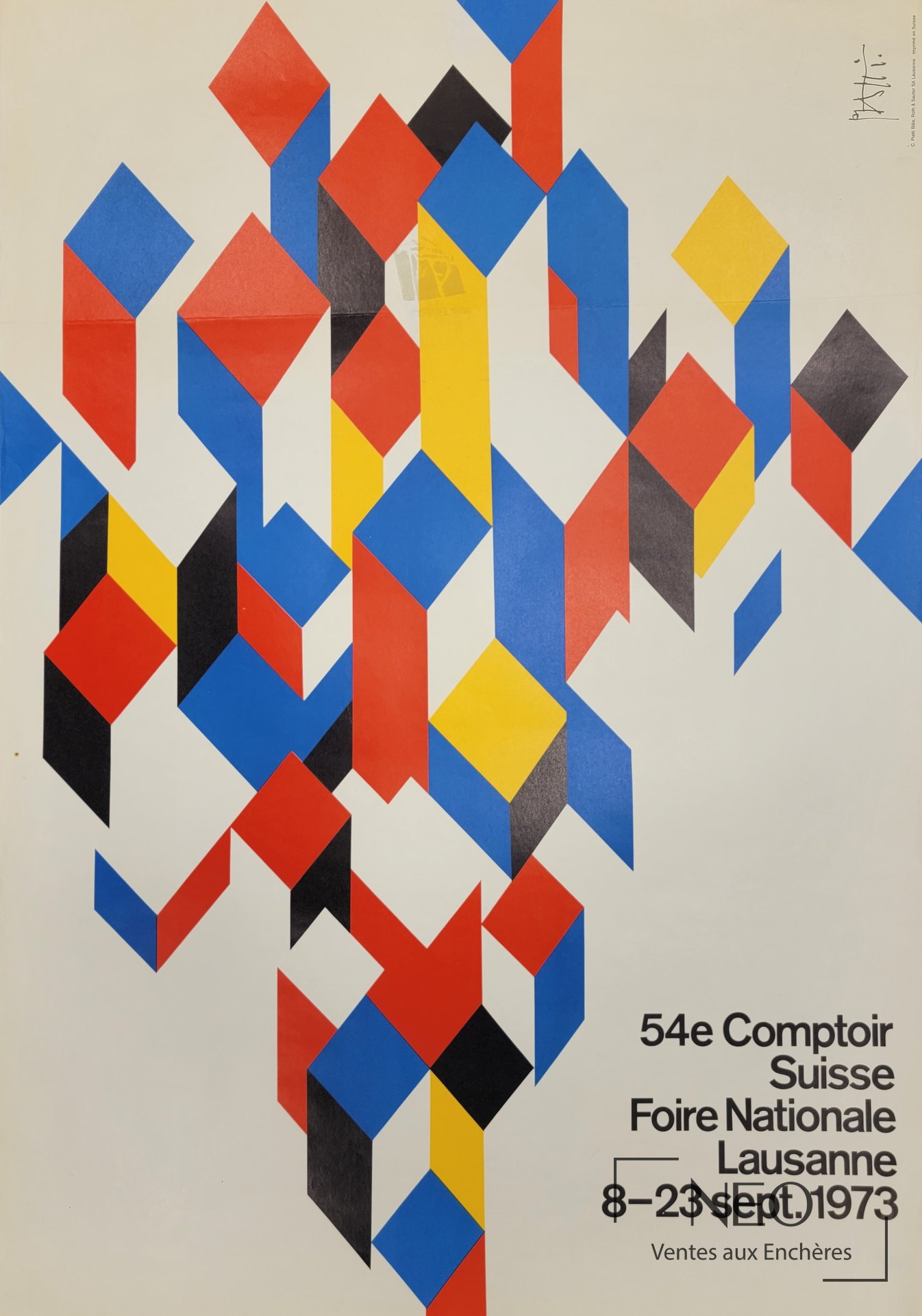 Affiche colorée de Celestino Piatti pour le 54e Comptoir Suisse à Lausanne
