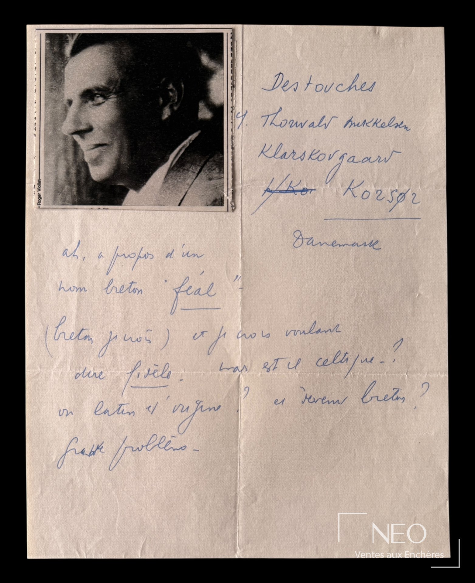 Céline, pièce autographe signée Destouches