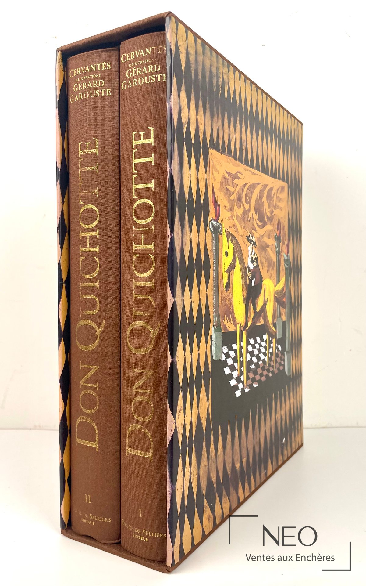 Cervantes, Don Quichotte, Diane de Selliers, 2 volumes illustrés par Gérard Garouste
