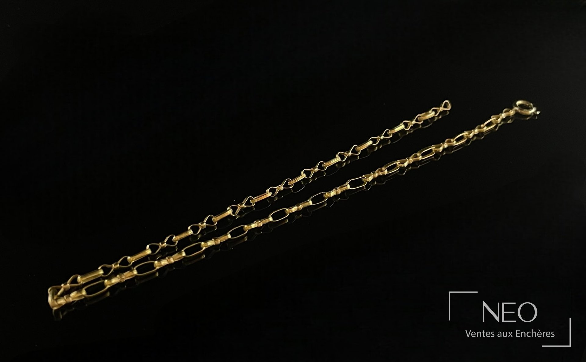 Chaîne de cou pour enfant en or jaune 18 carats à maille nœud