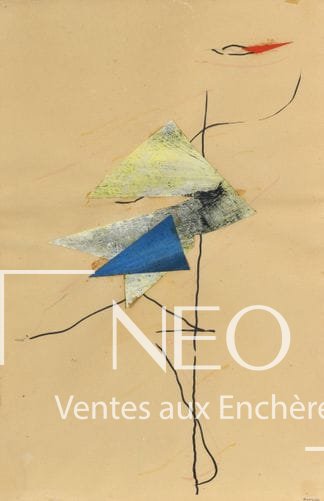 Composition abstraite avec formes triangulaires colorées sur papier