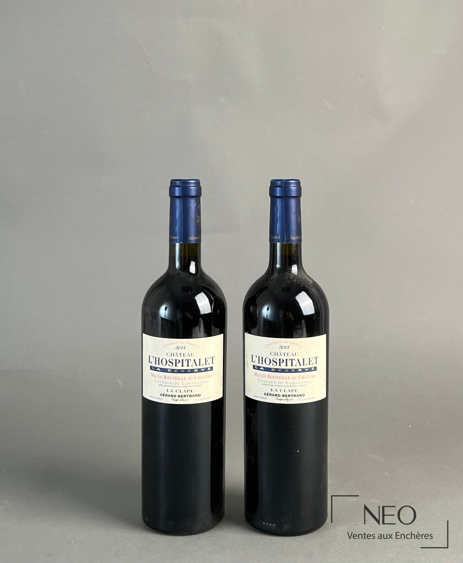 Château L’Hospitalet La Clape, 2 bouteilles de vin rouge 2013