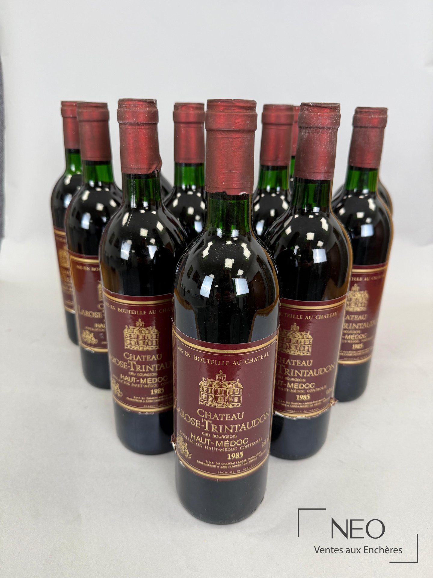 Chateau Larose-Trintaudon 1985, caisse bois d&rsquo;origine de 12 bouteilles, Haut-Médoc