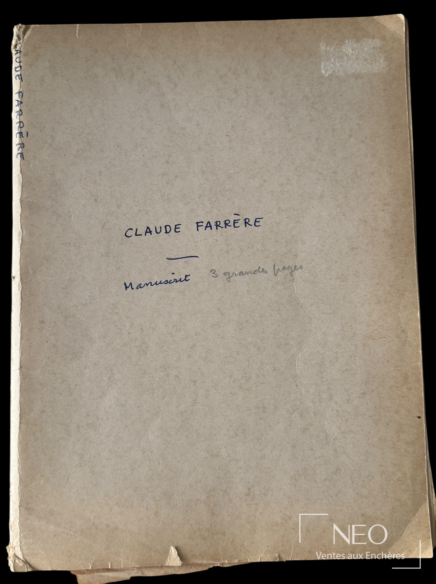 Claude Farrère Manuscrit autographe signé de trois pages