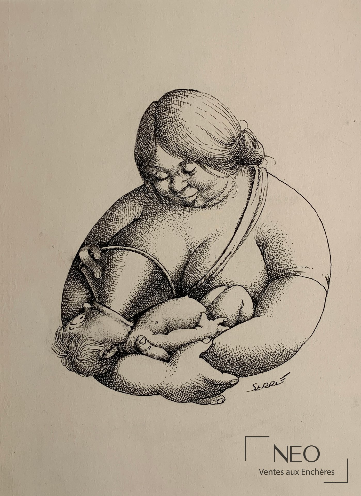 Claude Serre, illustration signée publiée dans La bouffe, 1982