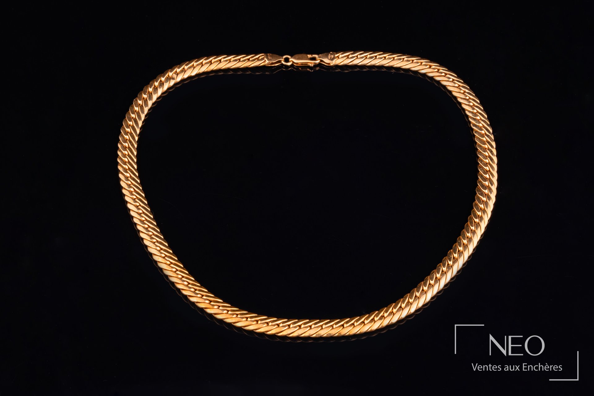 Collier à maille anglaise en or jaune 18 carats