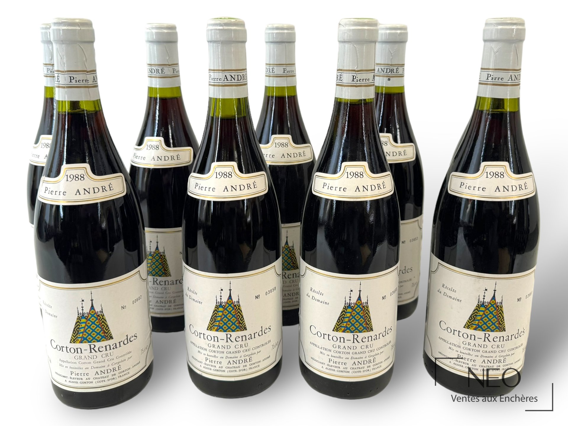 9 bouteilles Corton Grand Cru Les Renardes, Domaine Pierre André, 1988
