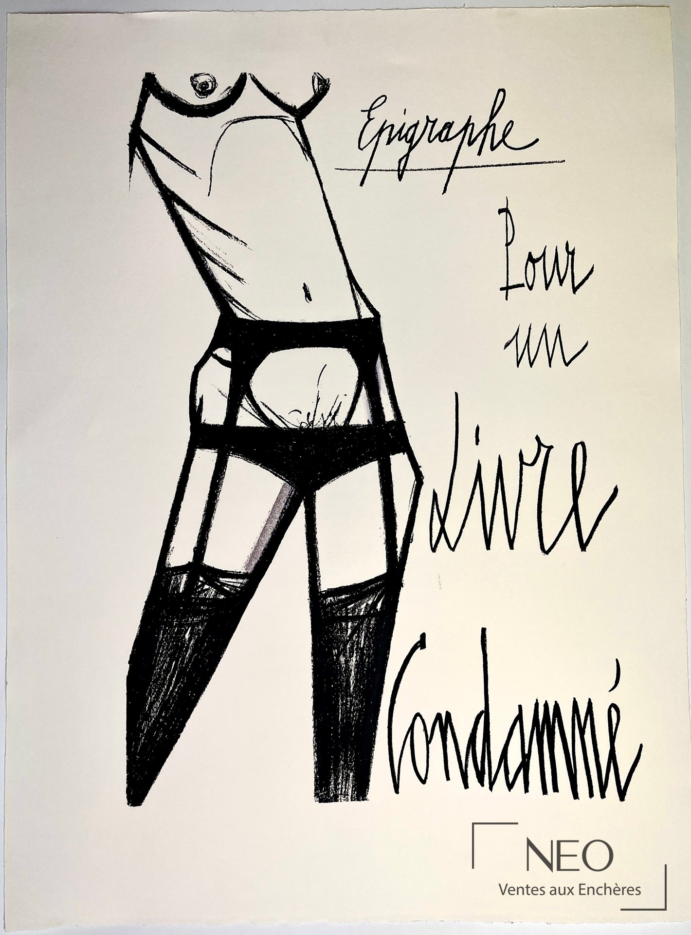 D&rsquo;après Bernard Buffet, Epigraphe pour un livre condamné, lithographie