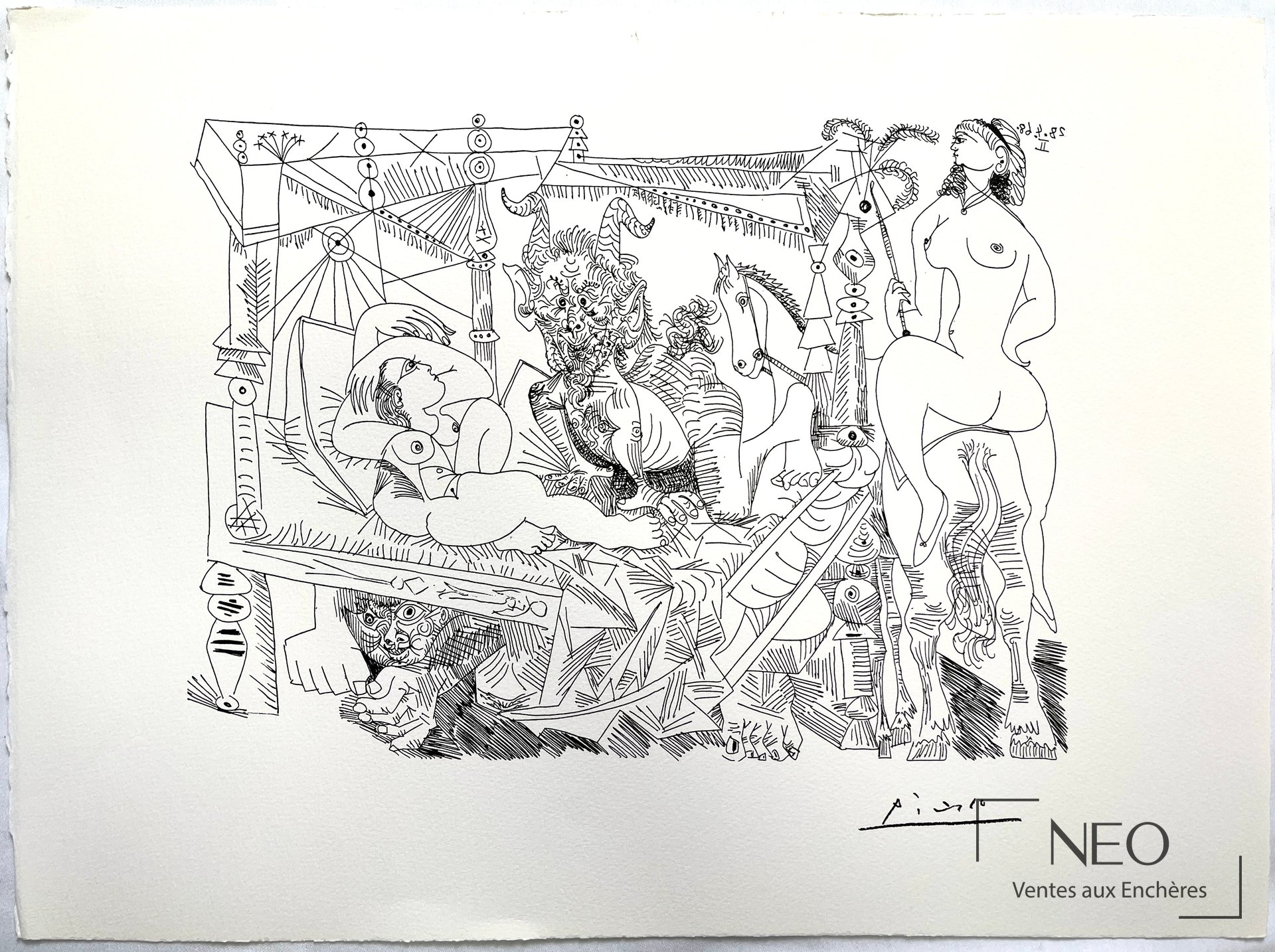 D&rsquo;après Pablo Picasso, Composition – 28.4.68.II, lithographie sur papier